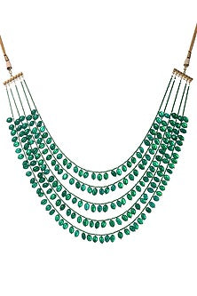 Gold Finish Kundan Multi-Layered Necklace