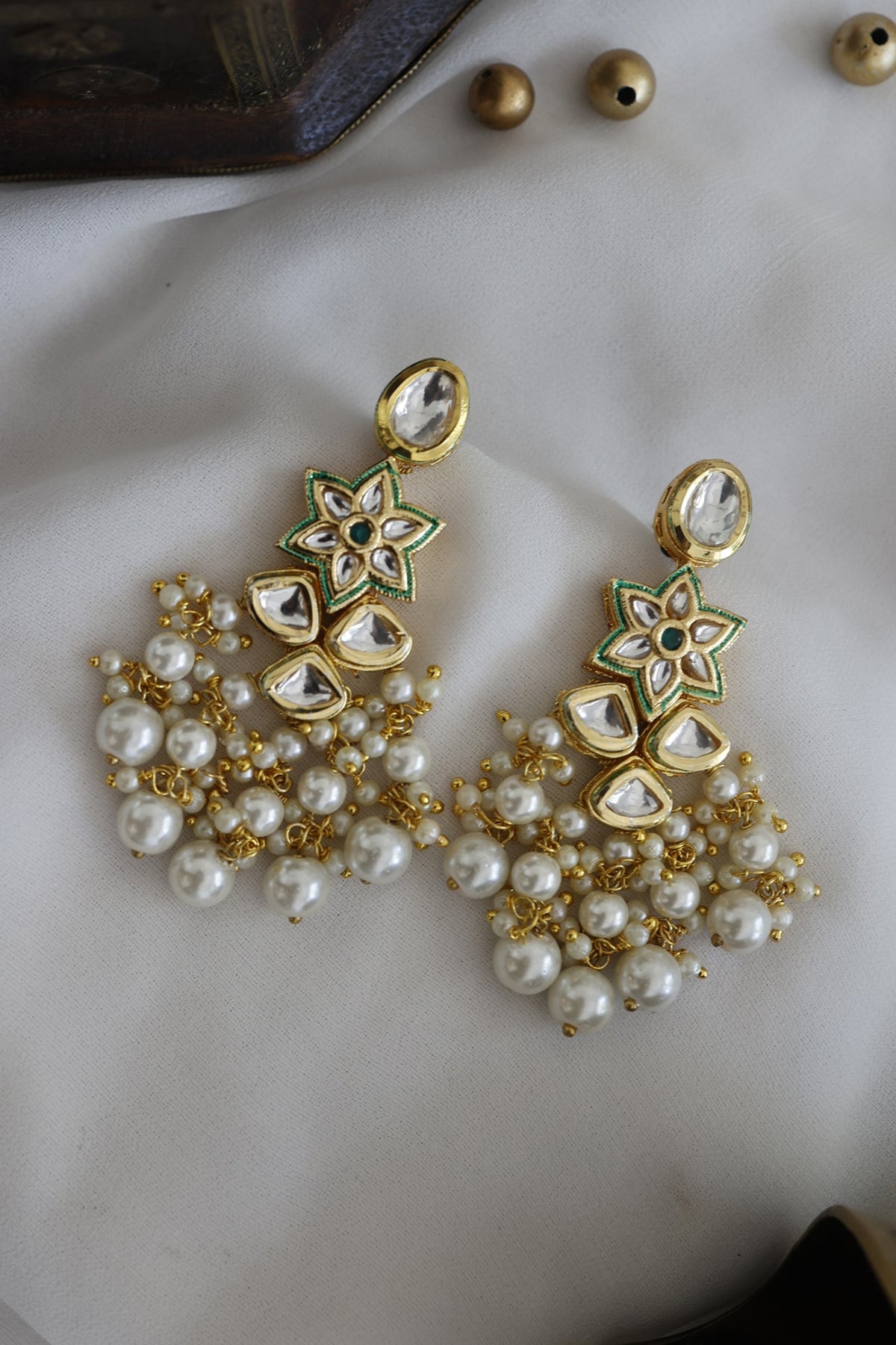 Gold Finish Handcrafted Dangler Earrings