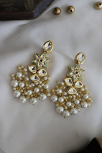 Gold Finish Handcrafted Dangler Earrings