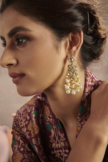 Gold Finish Handcrafted Dangler Earrings