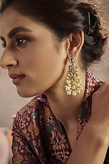 Gold Finish Handcrafted Dangler Earrings