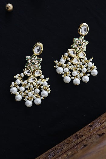 Gold Finish Handcrafted Dangler Earrings
