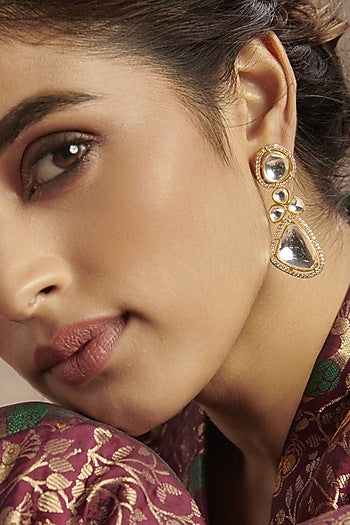 Gold Finish Cubic Zirconia Earrings