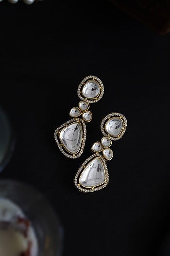 Gold Finish Cubic Zirconia Earrings