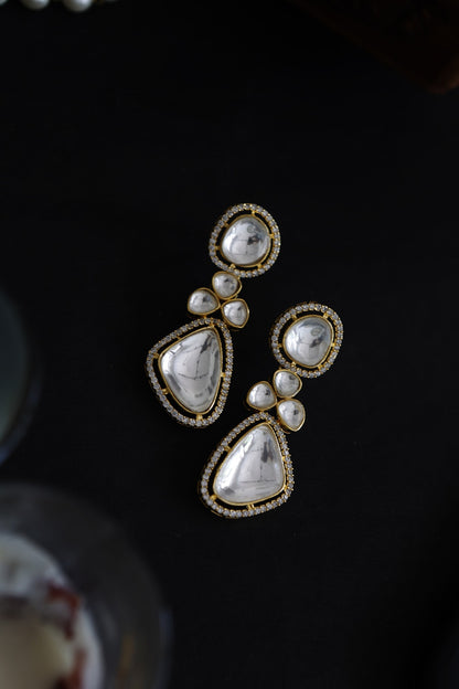 Gold Finish Cubic Zirconia Earrings