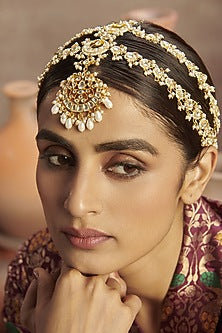 Gold Plated Kundan Polki Matha Patti