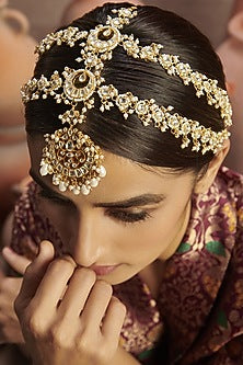 Gold Plated Kundan Polki Matha Patti