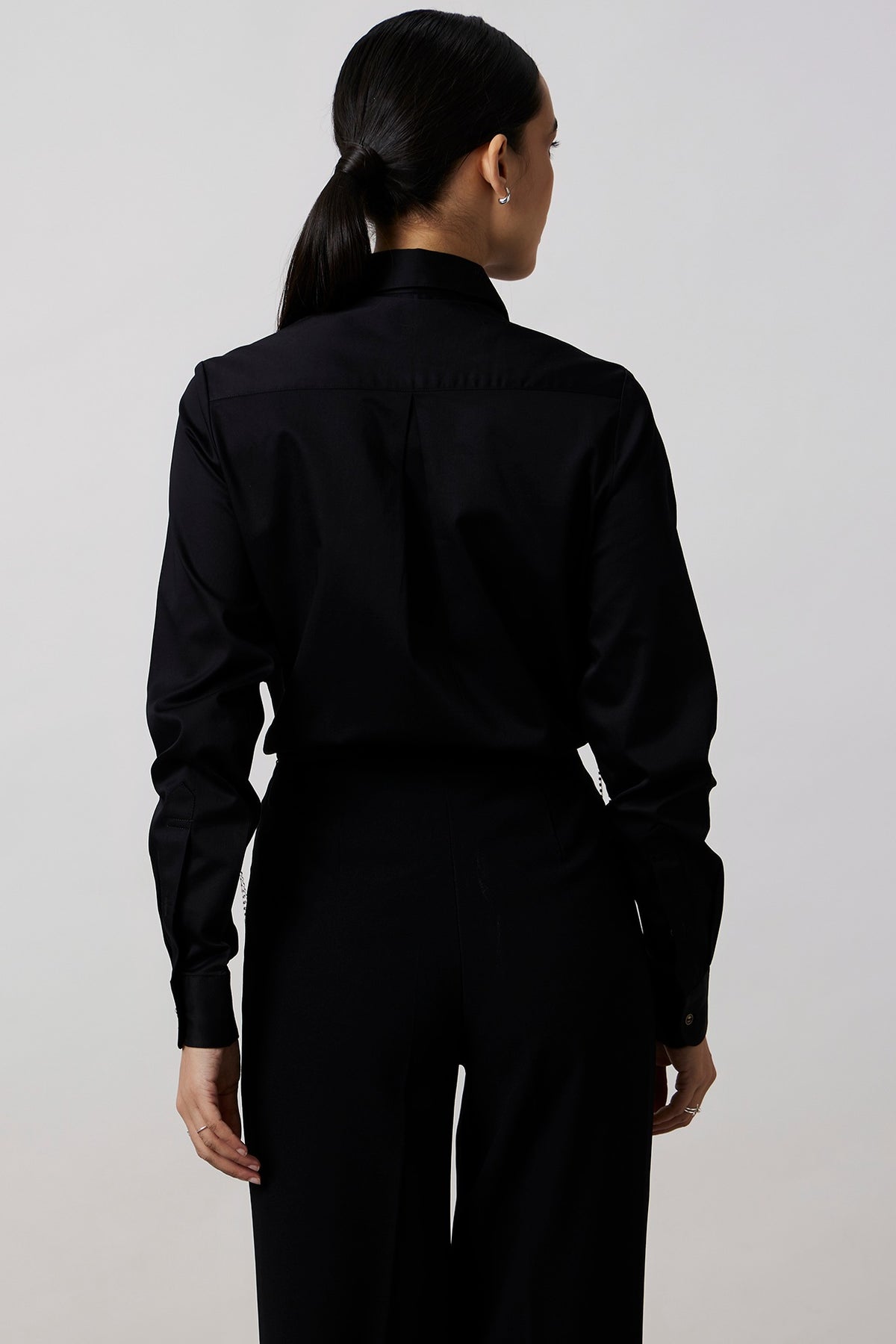 Black Pima Cotton Fringed Jacket