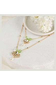 Gold Plated Moissanite Stone Handcrafted Layered Necklace