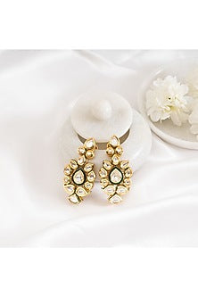 Gold Plated Kundan Polki Stud Earrings