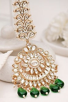 Gold Plated Kundan Polki Handcrafted Maangtikka