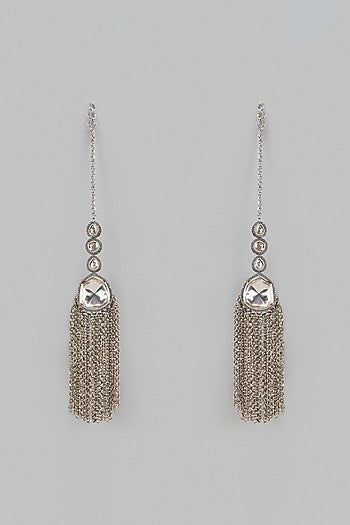 Two-Tone Finish Kundan Polki Dangler Earrings