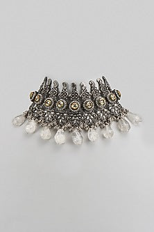 Two-Tone Finish Kundan Polki Bohemian Choker Necklace