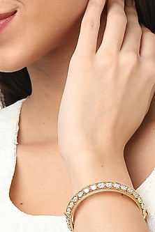 Gold Finish Kundan Polki Kada