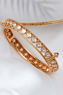 Gold Finish Kundan Polki Kada