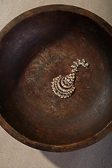 Gold Finish Kundan Polki Maangtikka