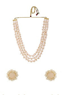 Pink Onyx Necklace Set