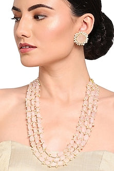 Pink Onyx Necklace Set