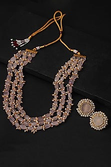 Pink Onyx Necklace Set
