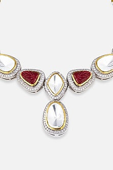 Gold Finish Diamond Necklace Set