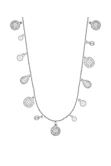 White Finish Zircons Necklace