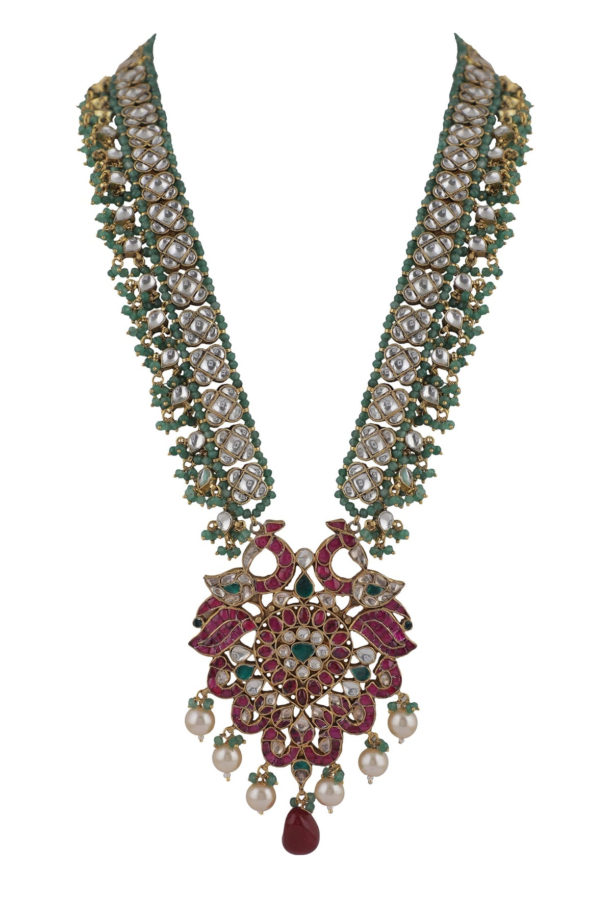 Embellished Peacock Pendant Necklace Set 