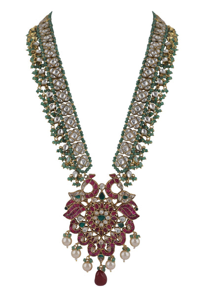 Embellished Peacock Pendant Necklace Set 