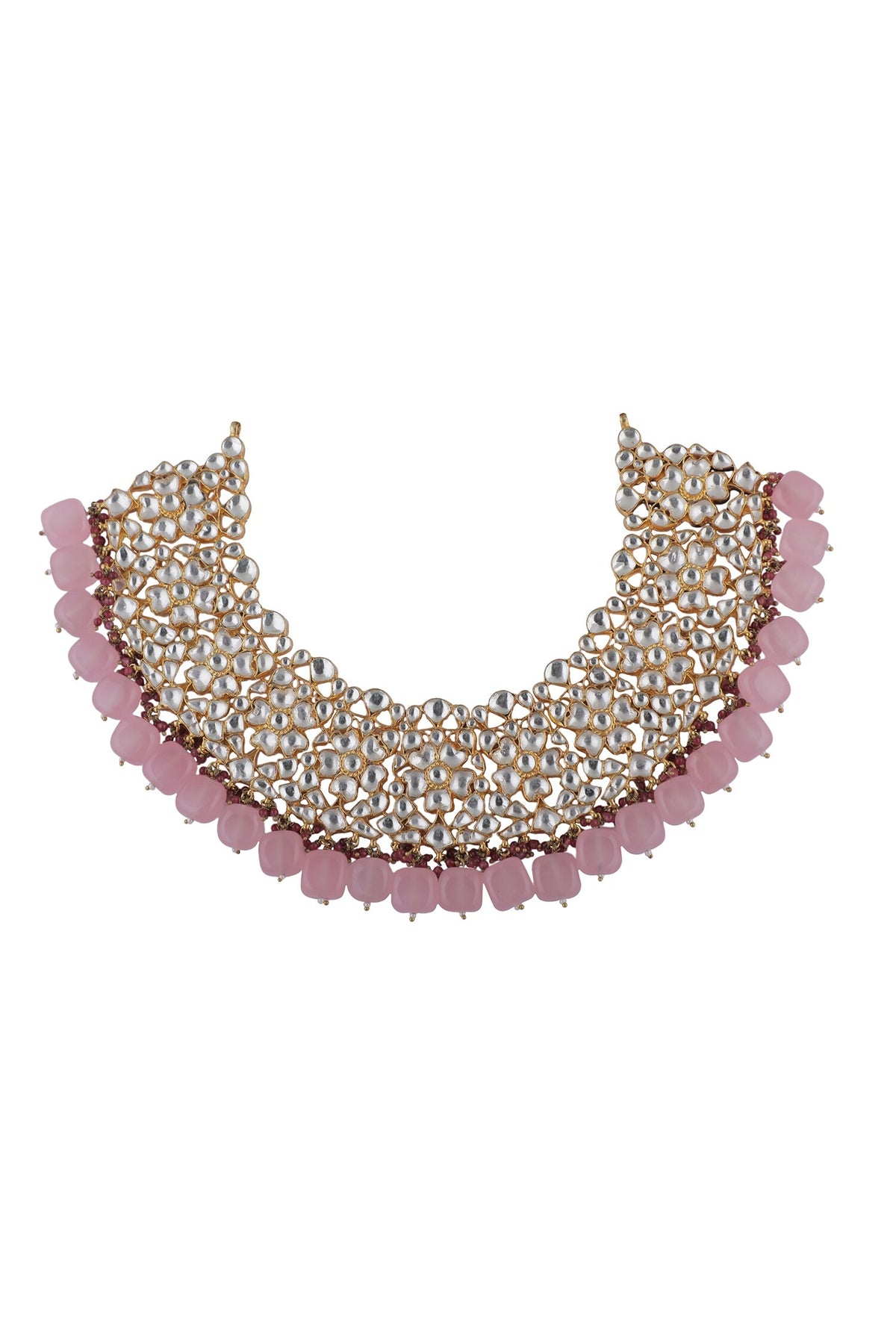 Beaded Hem Jadtar Necklace Set 