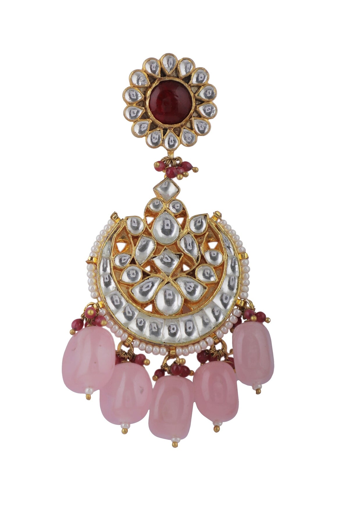 Beaded Hem Jadtar Necklace Set 