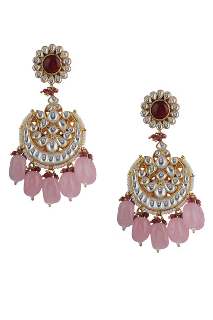 Beaded Hem Jadtar Necklace Set 