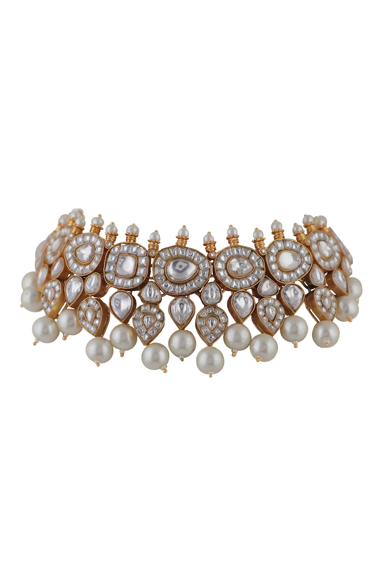 Jadtar Choker Set With Pearl Drops 
