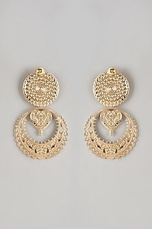 Gold Plated Motif Dangler Earrings