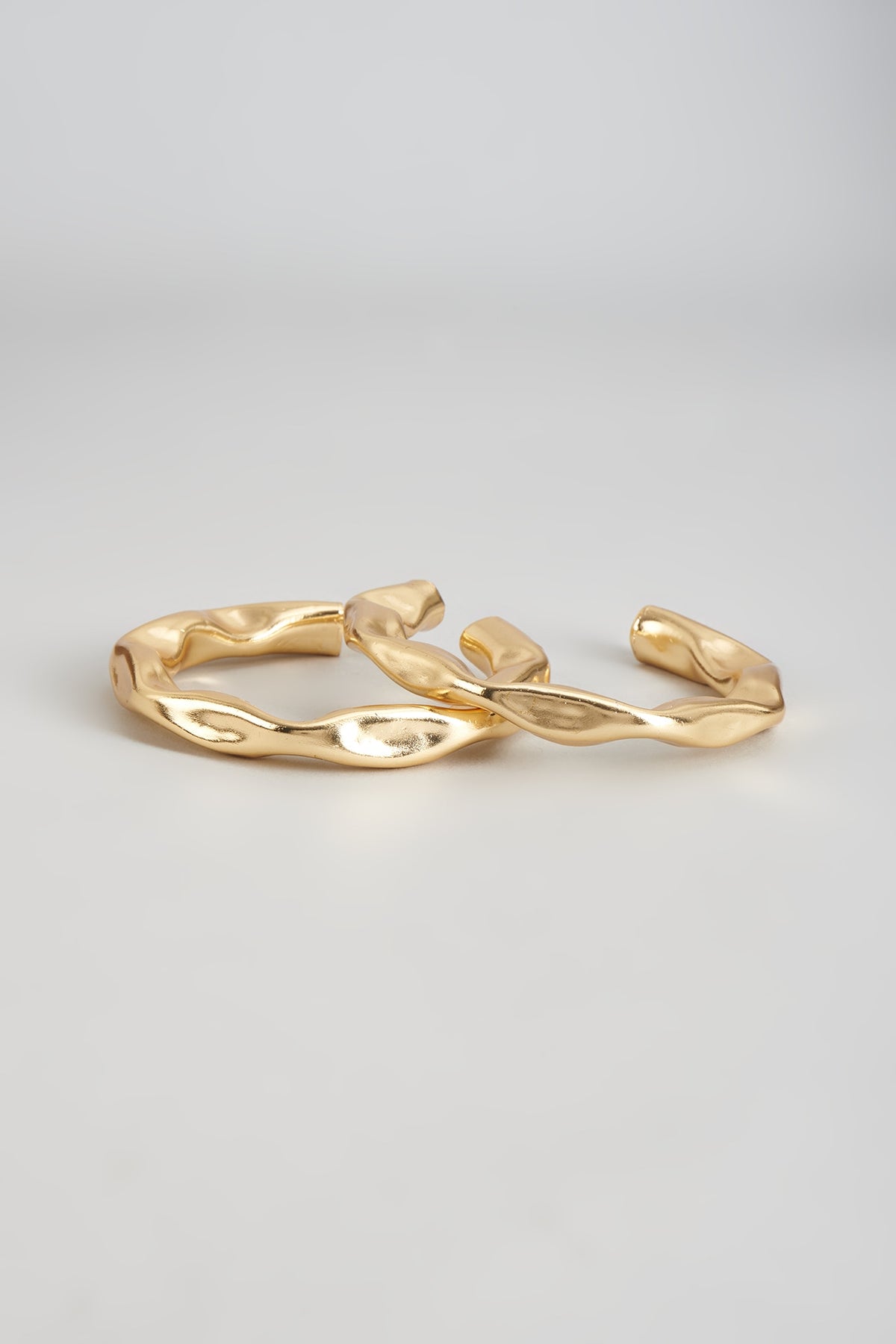 Gold Plated Textured Bangles (Set of 2)