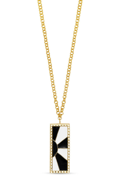 Sunrays Enamelled Pendant Necklace 