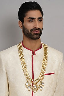 Gold Finish Kundan Polki Layered Mala