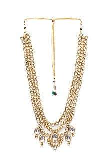 Gold Finish Kundan Polki Layered Mala