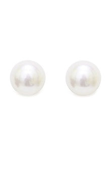 Gold Finish Pearl Stud Earrings