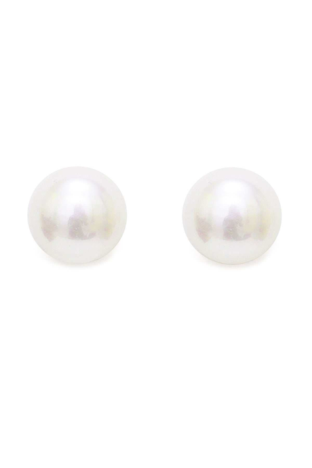 Gold Finish Pearl Stud Earrings