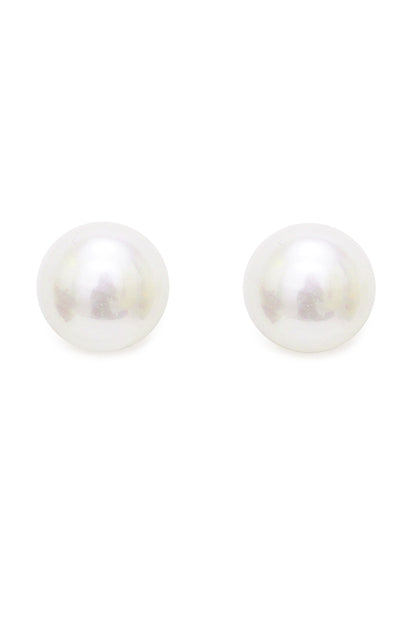 Gold Finish Pearl Stud Earrings