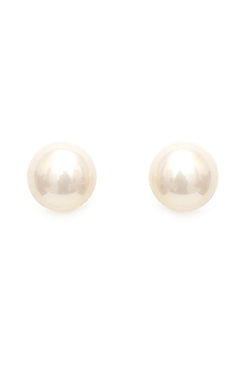 Gold Finish Pearl Stud Earrings