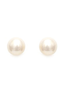 Gold Finish Pearl Stud Earrings