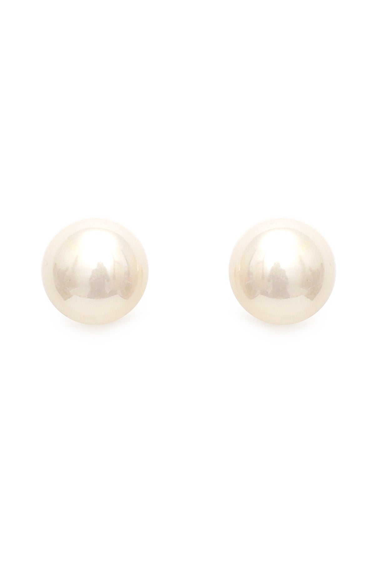 Gold Finish Pearl Stud Earrings