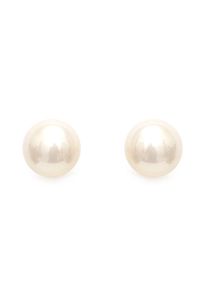 Gold Finish Pearl Stud Earrings