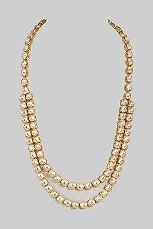 Gold Finish Kundan Layered Mala