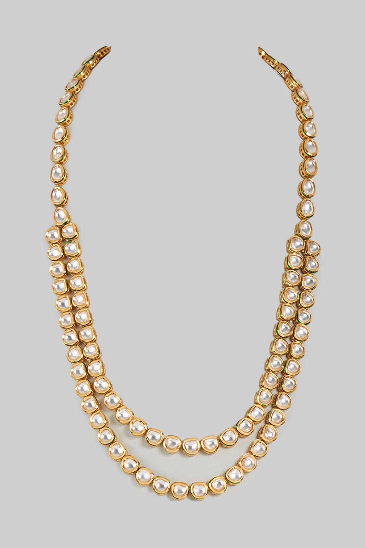 Gold Finish Kundan Layered Mala
