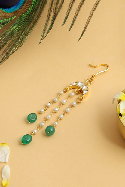 Gold Finish Glass Kundan Hair Pin For Girls
