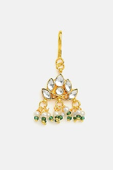 Gold Finish Glass Kundan Hair Pin For Girls