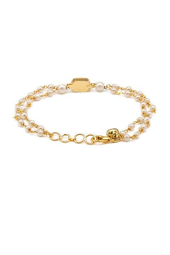 Gold Finish Kundan Polki Anklets For Girls