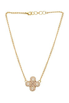 Gold Finish Kundan Polki & Semi Precious Stone Necklace Set For Girls