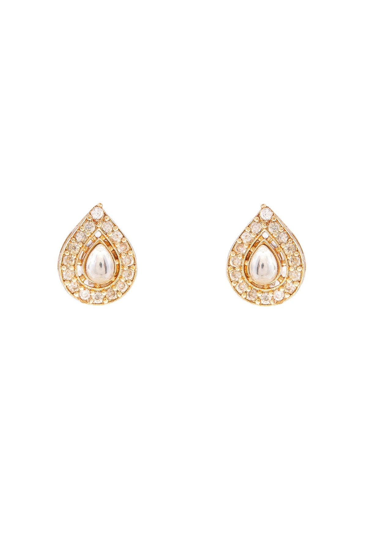 Gold Finish Kundan Polki & Semi Precious Stone Necklace Set For Girls